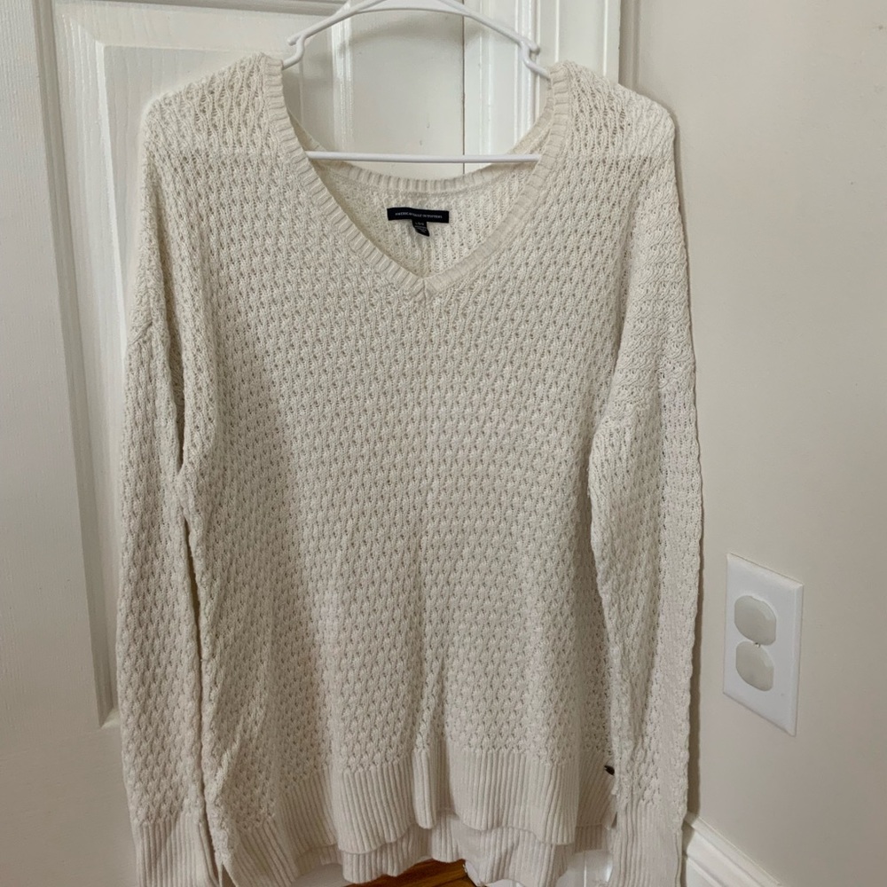 American Eagle Outfitters Women’s White Beach Knit Sweater, Size L